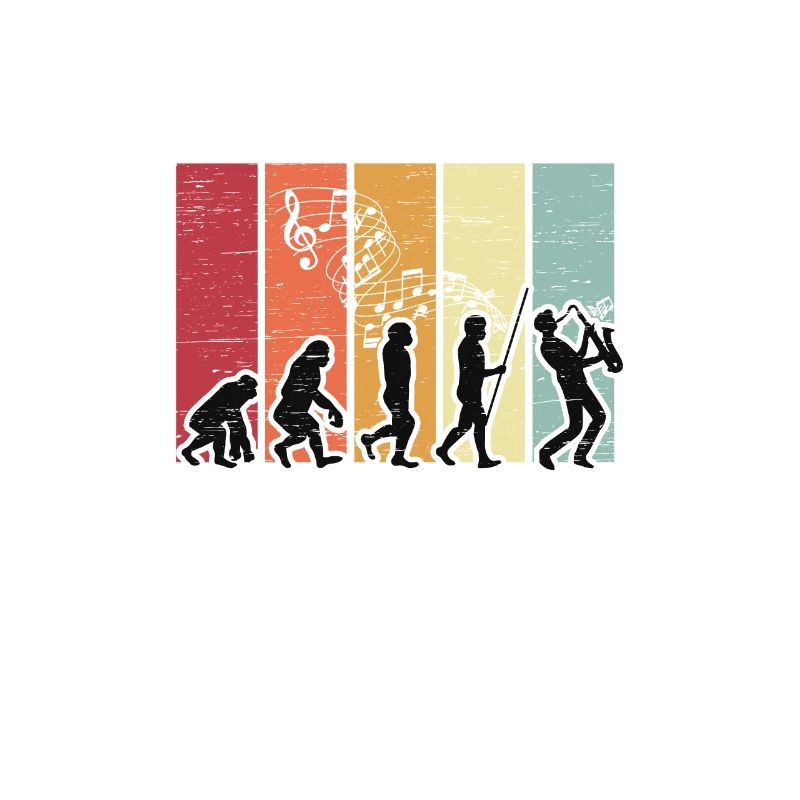 Human Evolution Saxophone Jazz Musician
