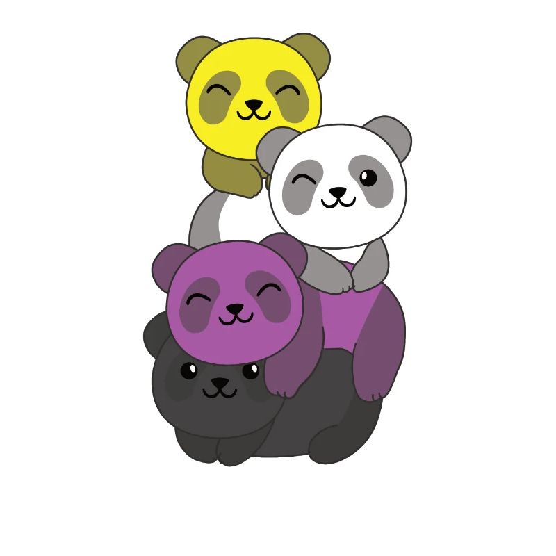 Nonbinary Flag Pride LGBTQ Cute Panda Bunch