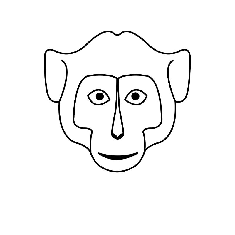 Monkey Face Drawing