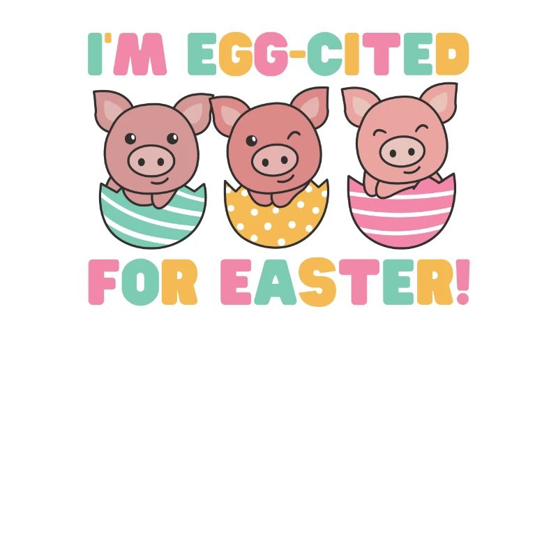sweet pigs at Easter with Easter eggs pork