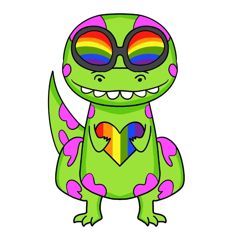 Dino Regenbogen Herz Dinosaurier Mädchen