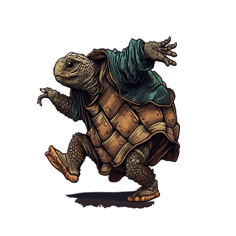 Turtle Ninja Dance funny Design