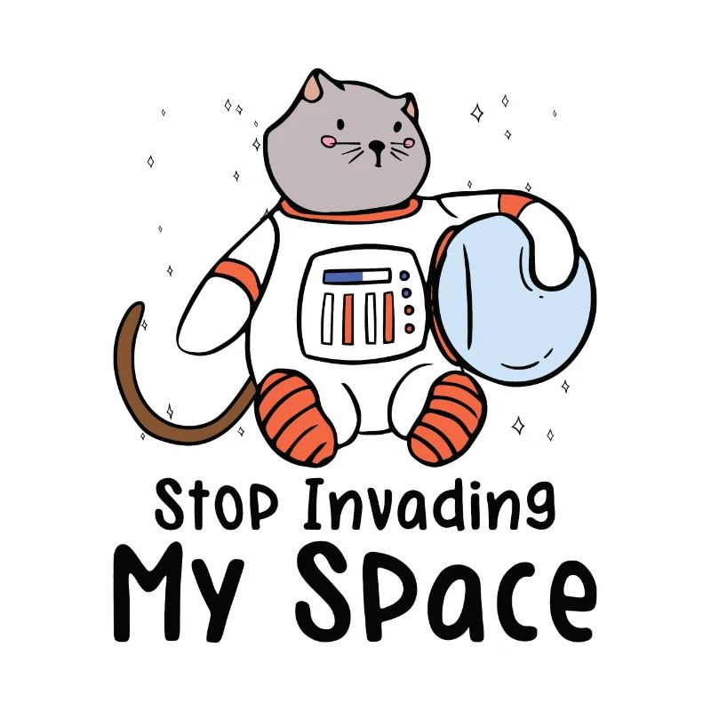 Astronaute de chat ronronnant dans l’espace
