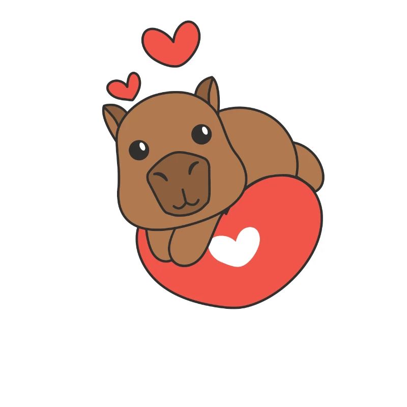 Capybara pour la Saint-Valentin mignons animaux coeurs