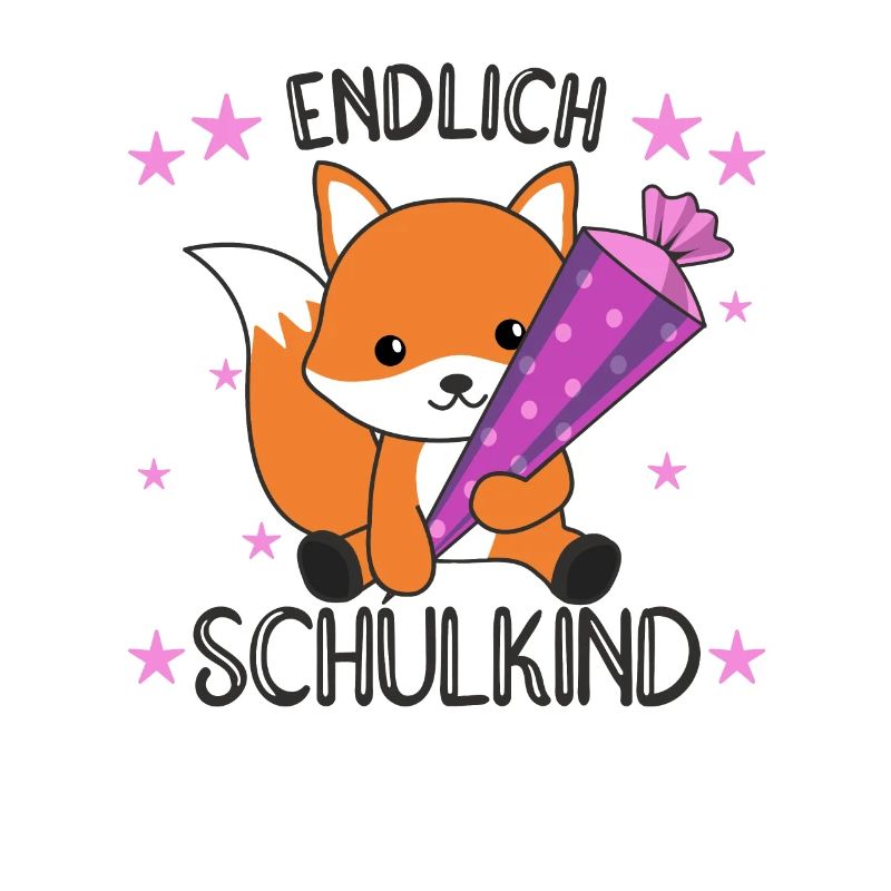 endlich Schulkind Einschulung Schule Fuchs