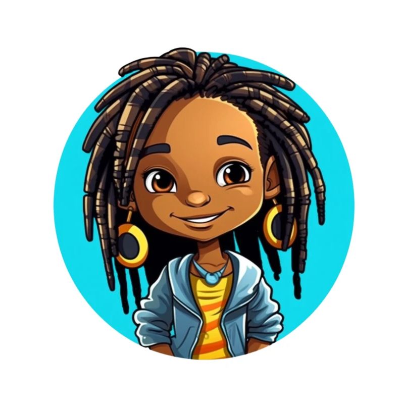 Lebensfrohe Dreadlocks Illustration