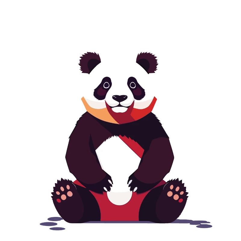 Panda Bear Drawing Cute Panda Animal Design