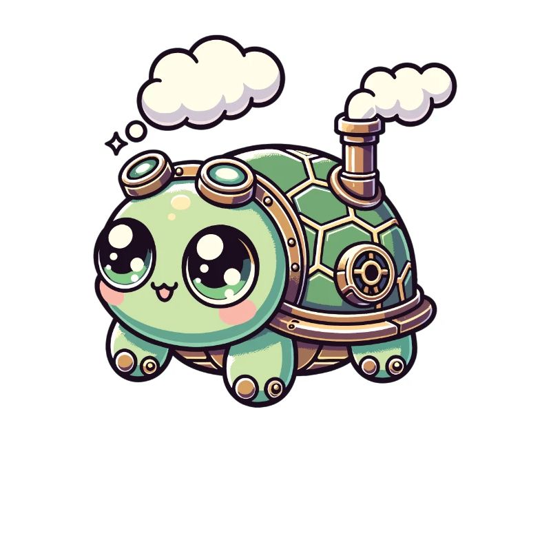 Kawaii Steampunk Turtle Fantasy Turtle
