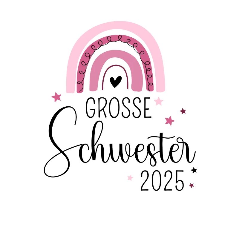 Ich werde große Schwester 2025 Regenbogen Mädchen