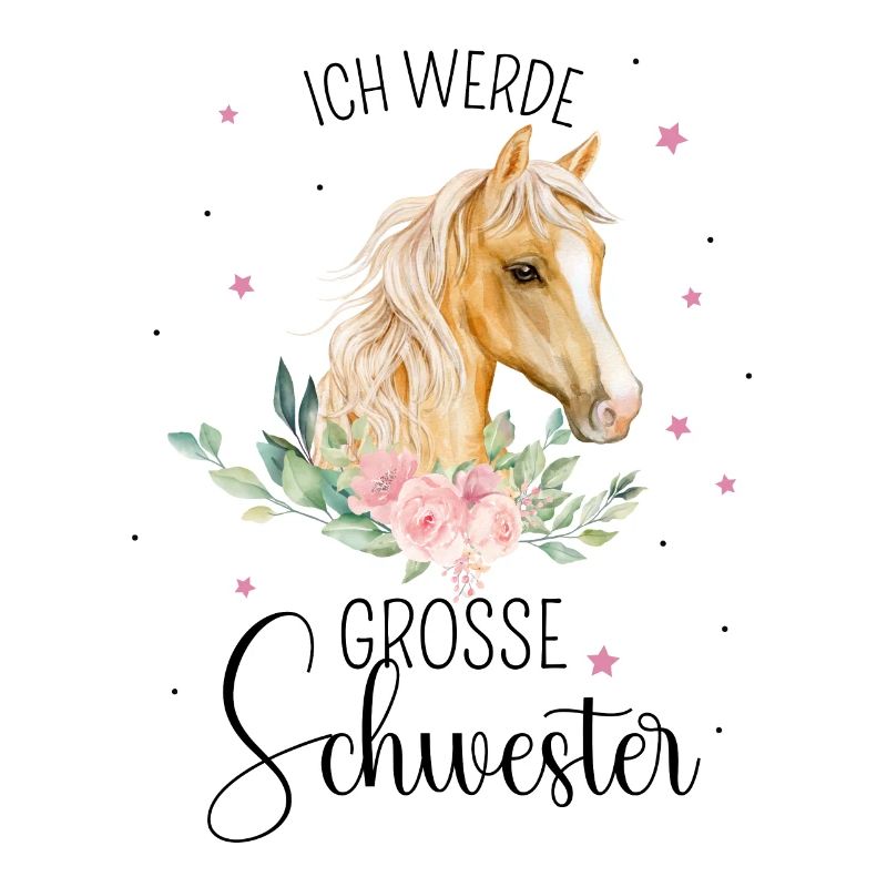 Ich werde große Schwester 2025 Pferde Mädchen Süß