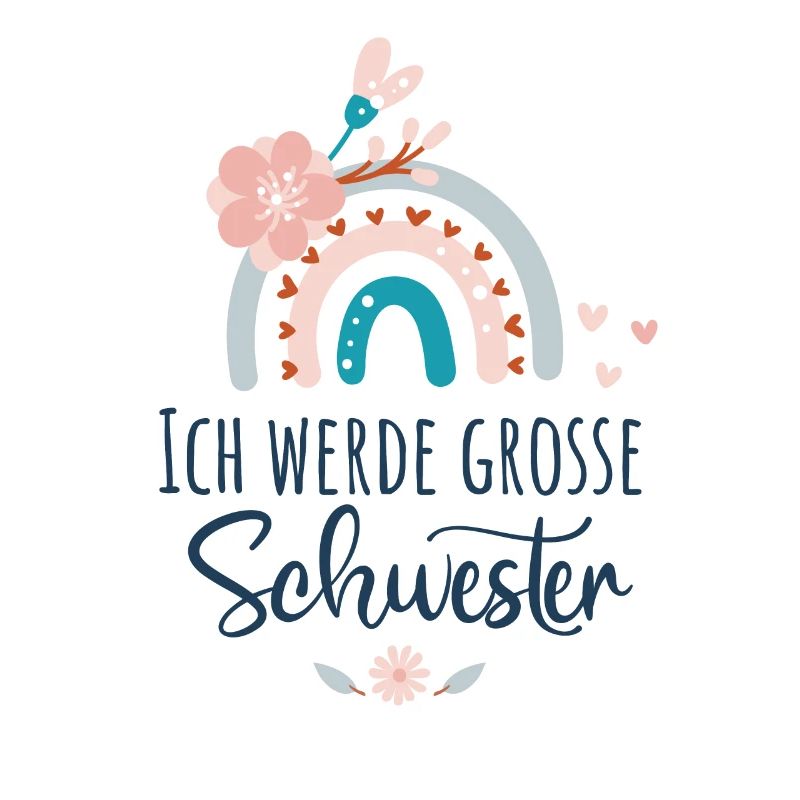 Ich werde große Schwester 2025 Regenbogen Mädchen