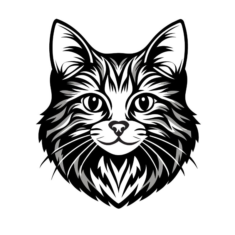 Komplizierte Katzengesicht Illustration