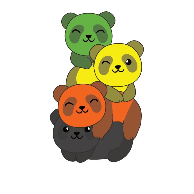 Aromantic Flag Pride LGBTQ Cute Panda Bunch