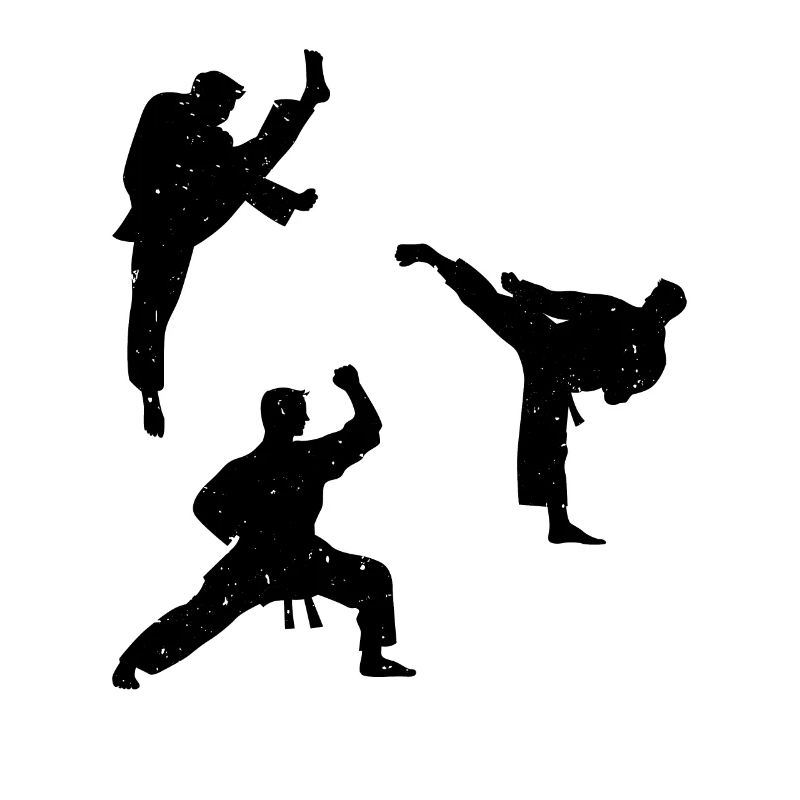 Silhouettes de combattants de karaté Karaté