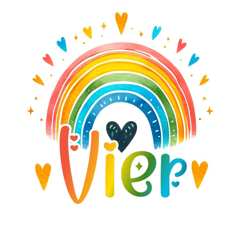 Geburtstag 4 Mädchen Regenbogen Fee Vier 4 Jahre