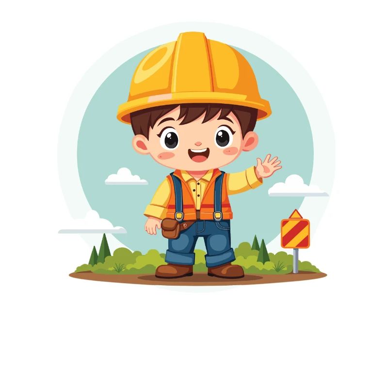 Construction Worker Design – Cute Motif for Kids