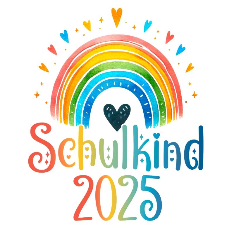Schulkind 2025 Regenbogen Mädchen Einschulung 2025