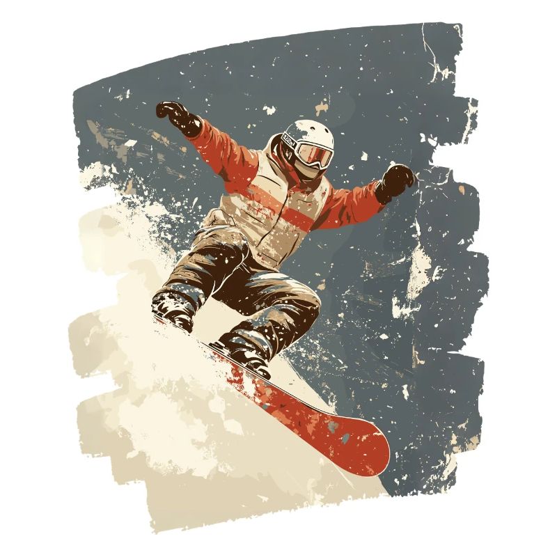 Snowboarder powder snow