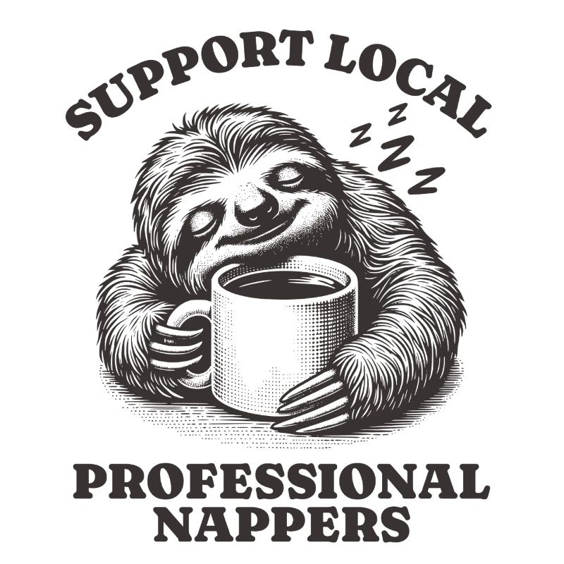 Support Local Professional Nappers Funny Sloth