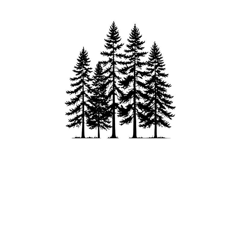 Pine Tree Silhouette Grove