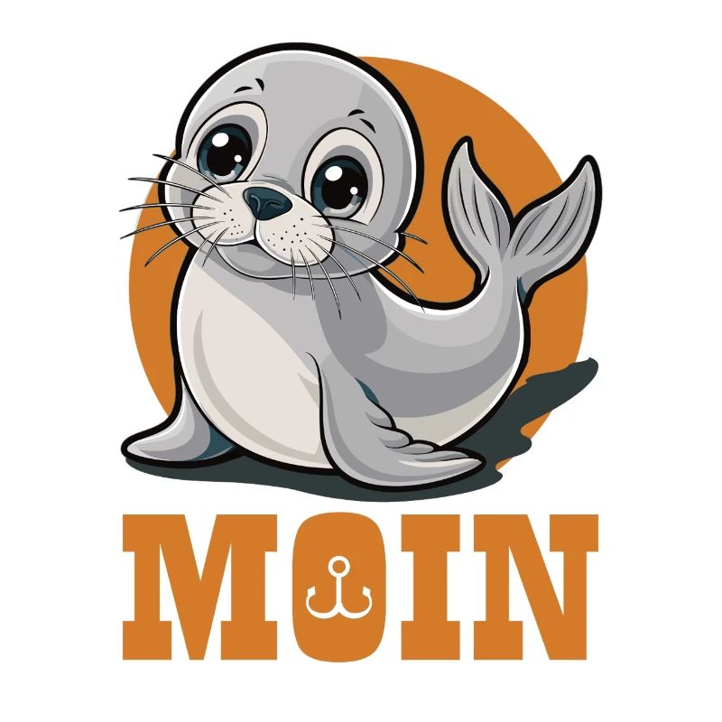 Jeune phoque avec « Moin »