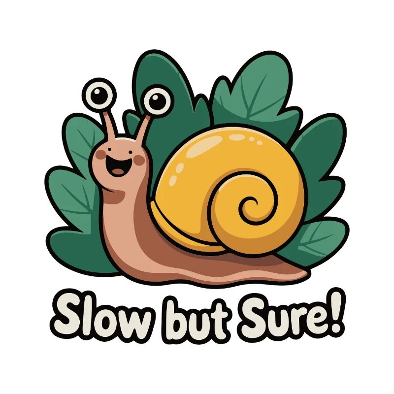 Whimsical Snail with Phrase