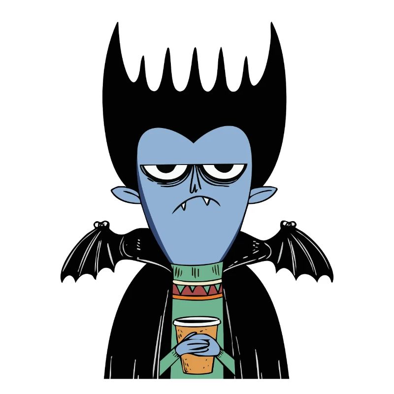 Coffee Vampire | Funny Vampire with Bat Wings