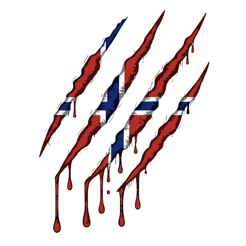 Norway Claw Norge Drapeau Scratch Mark