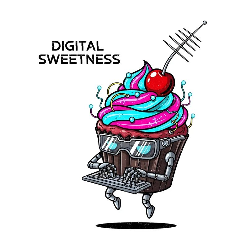 Cyber Cupcake with Keyboard Robot