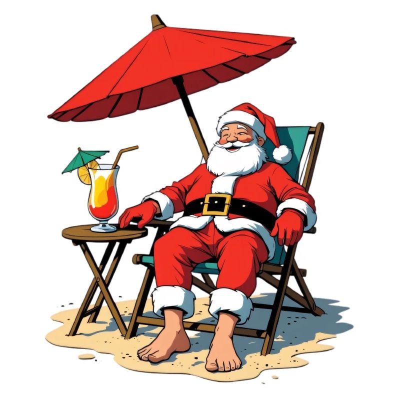 Santa on the Beach Relaxing