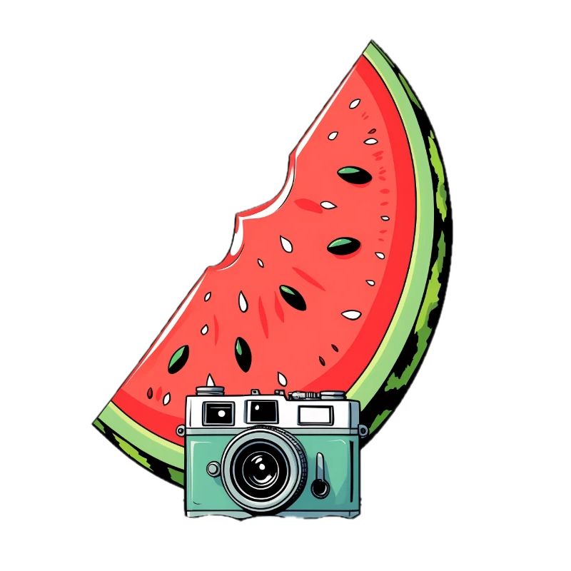 Watermelon Camera Illustration