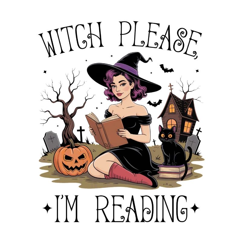 Halloween Witch Reading Scene