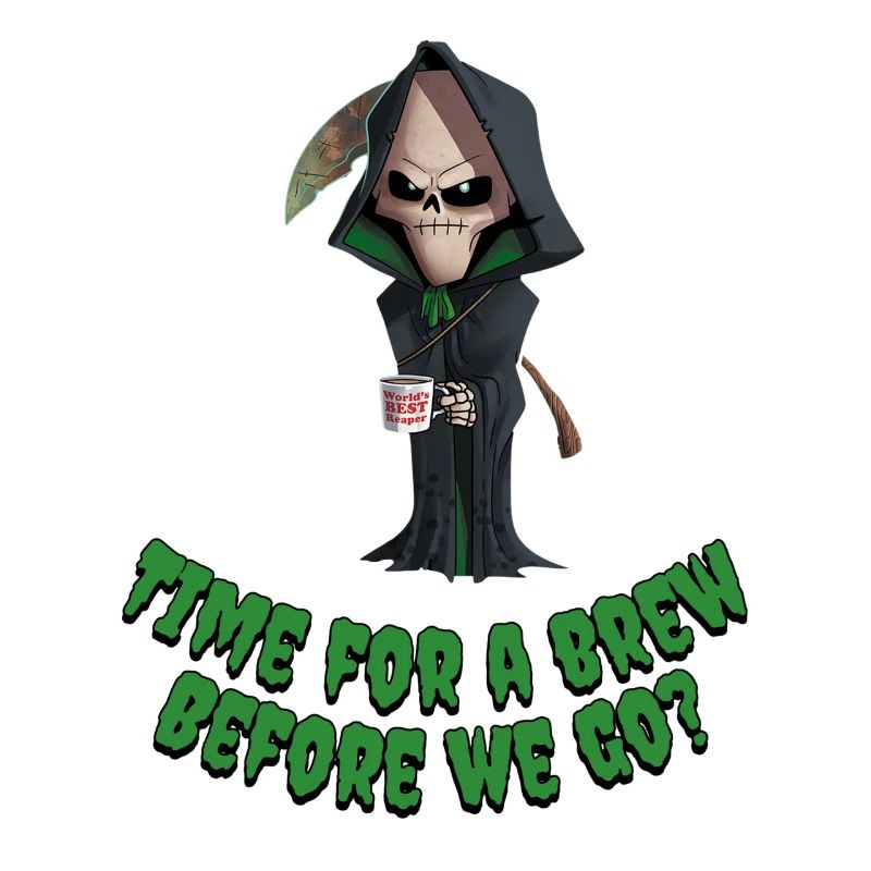Grim Reaper Coffee Humor Tee