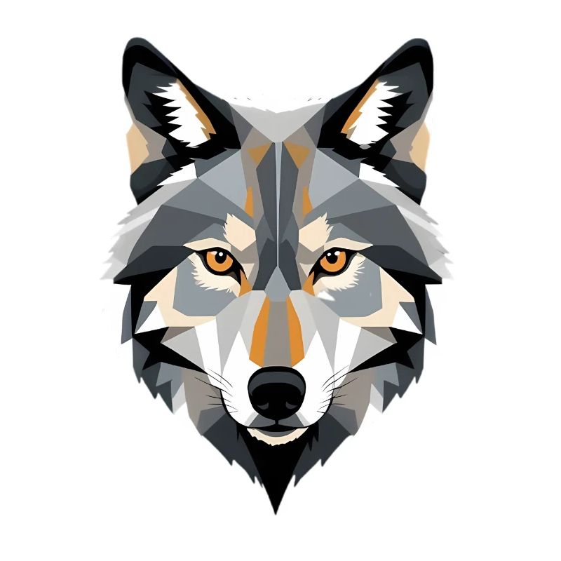 Geometric Wolf Head