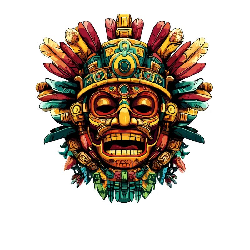 Aztec Feather Mask Color Explosion