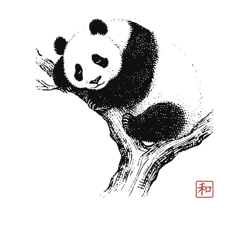 Sleeping Panda Zen Art