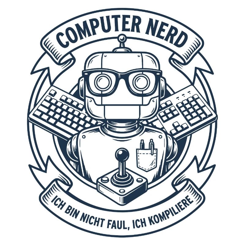Computer Nerd Roboter Logo
