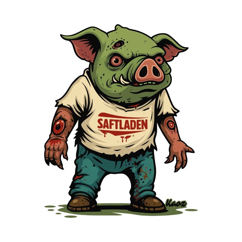 Zombie Schwein Saftladen Stil
