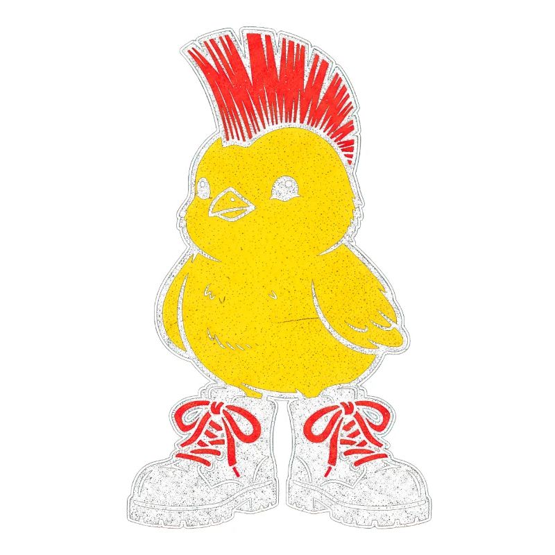 Punk chicken with red mohawk