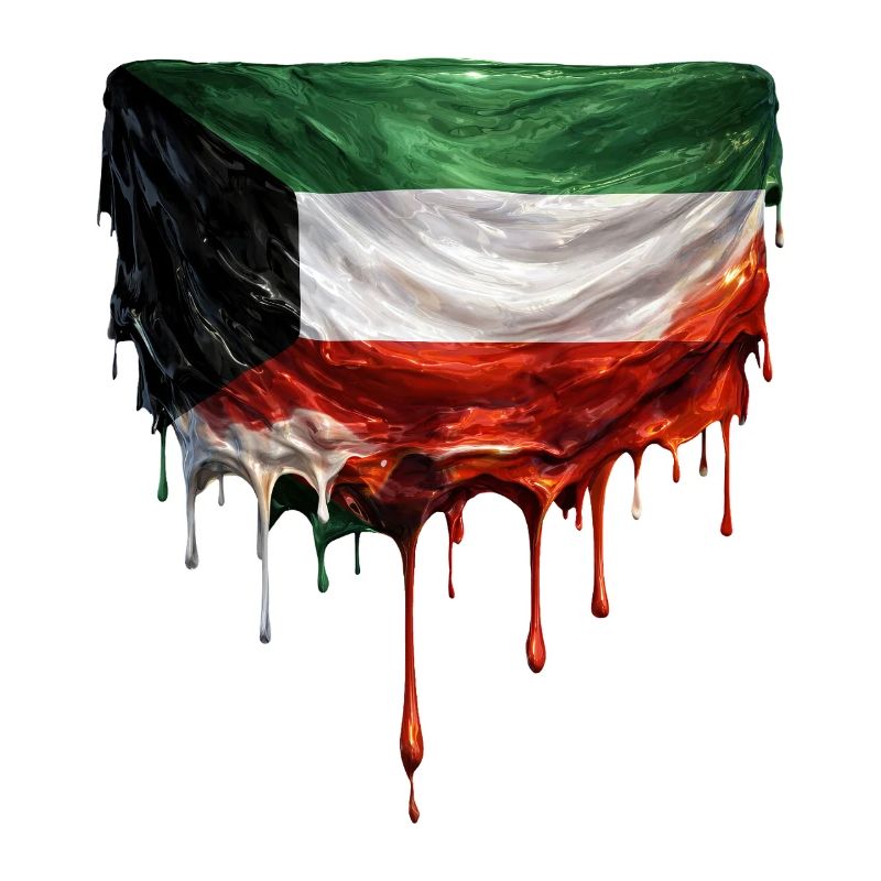 Kuwait Flag Dripping Art