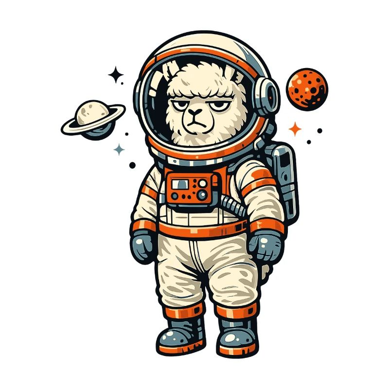 Astronaute alpaga dans l’aventure spatiale
