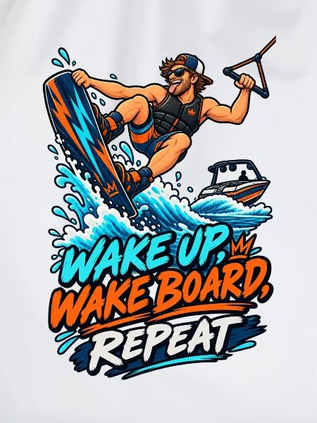 Wake Up Wakeboard Repeat Motiv