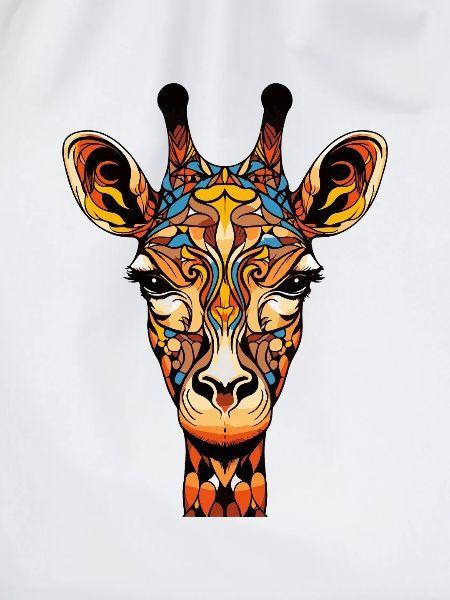 Giraffe Kopf Bunte Ornamente