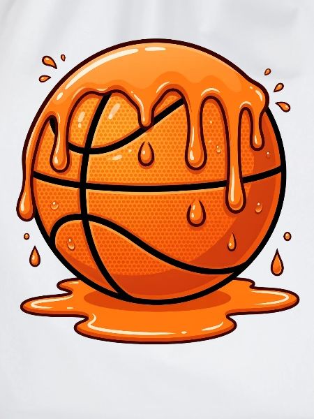 Zerschmelzender orangefarbener Basketball-Splash