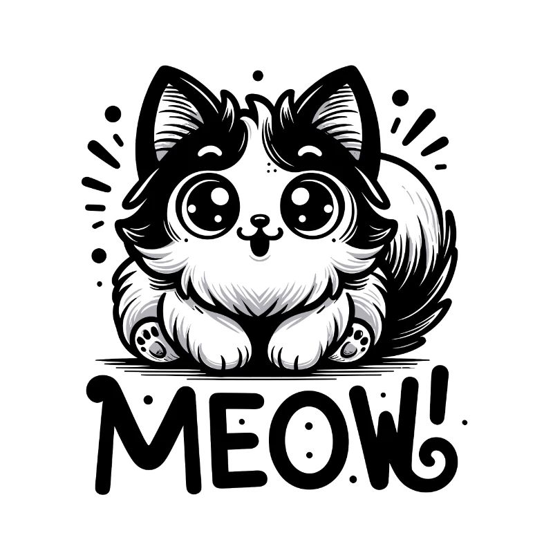 Meow - Cat Illustration