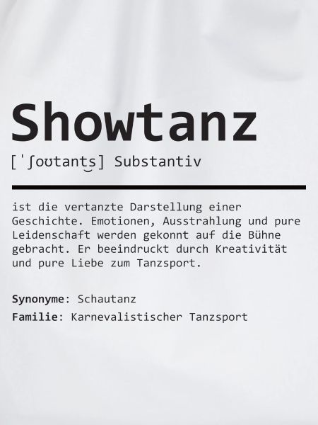Showtanz | Definition | Grammatik