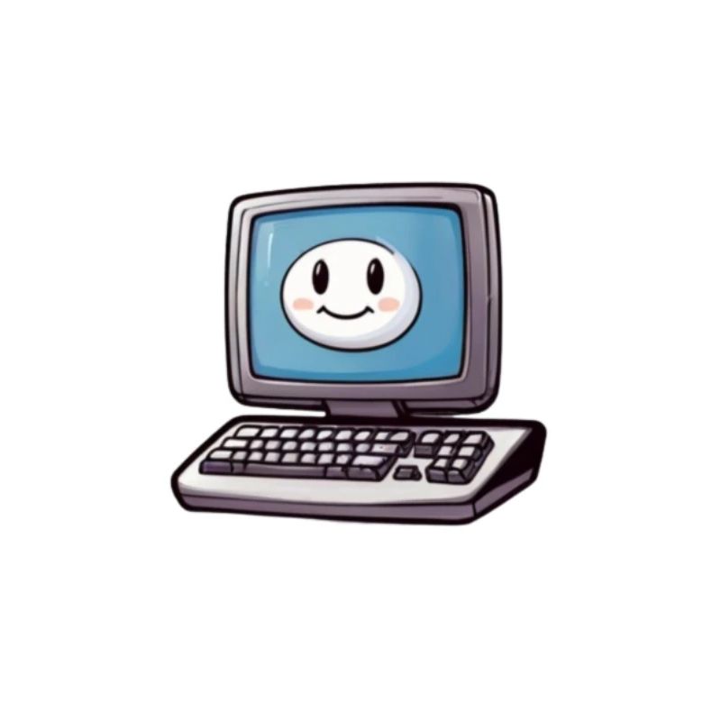 Lachender Comic-Computer