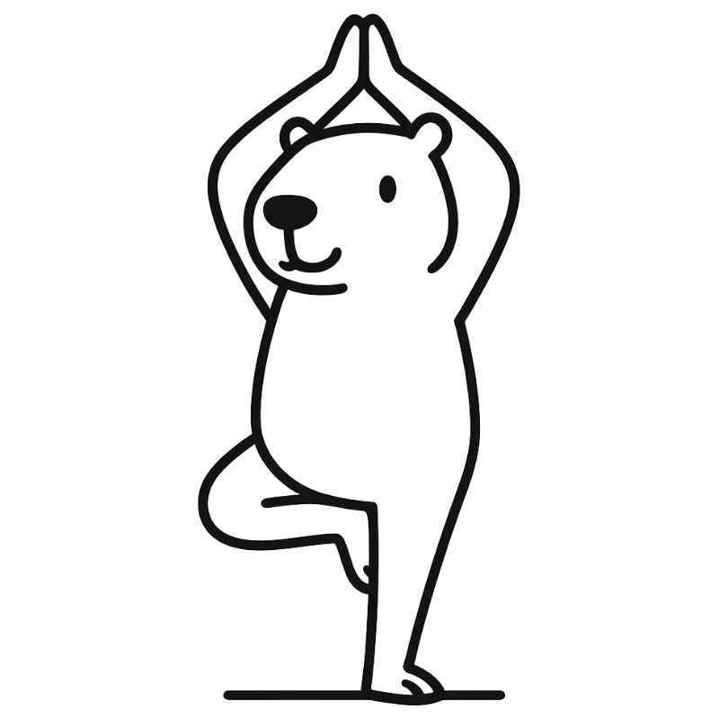 Cute capybara in tree pose