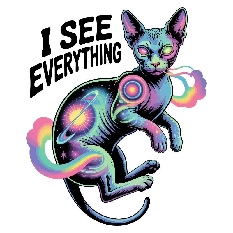 Illustrations du chat de la nébuleuse cosmique