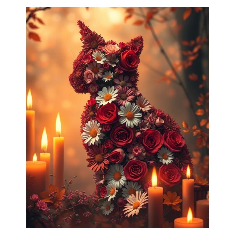 Romantic Floral Cat